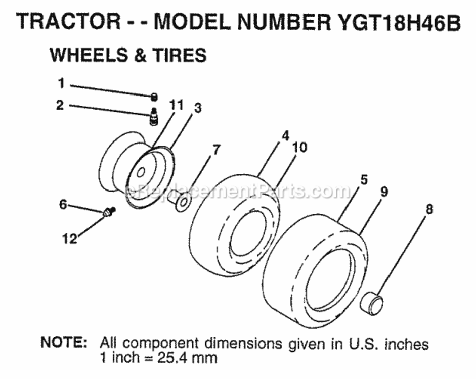 Page L Diagram and Parts List for YGT18H46B 1998 Husqvarna Lawn Tractor