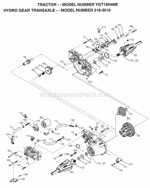 Page G Diagram and Parts List for YGT18H46B 1998 Husqvarna Lawn Tractor