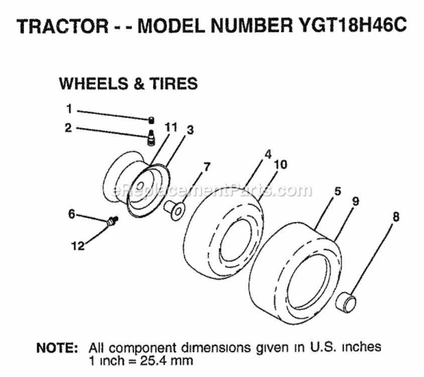 Page J Diagram and Parts List for YGT18H46C 1999 Husqvarna Lawn Tractor