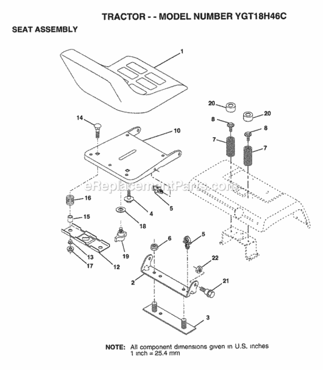 Page H Diagram and Parts List for YGT18H46C 1999 Husqvarna Lawn Tractor