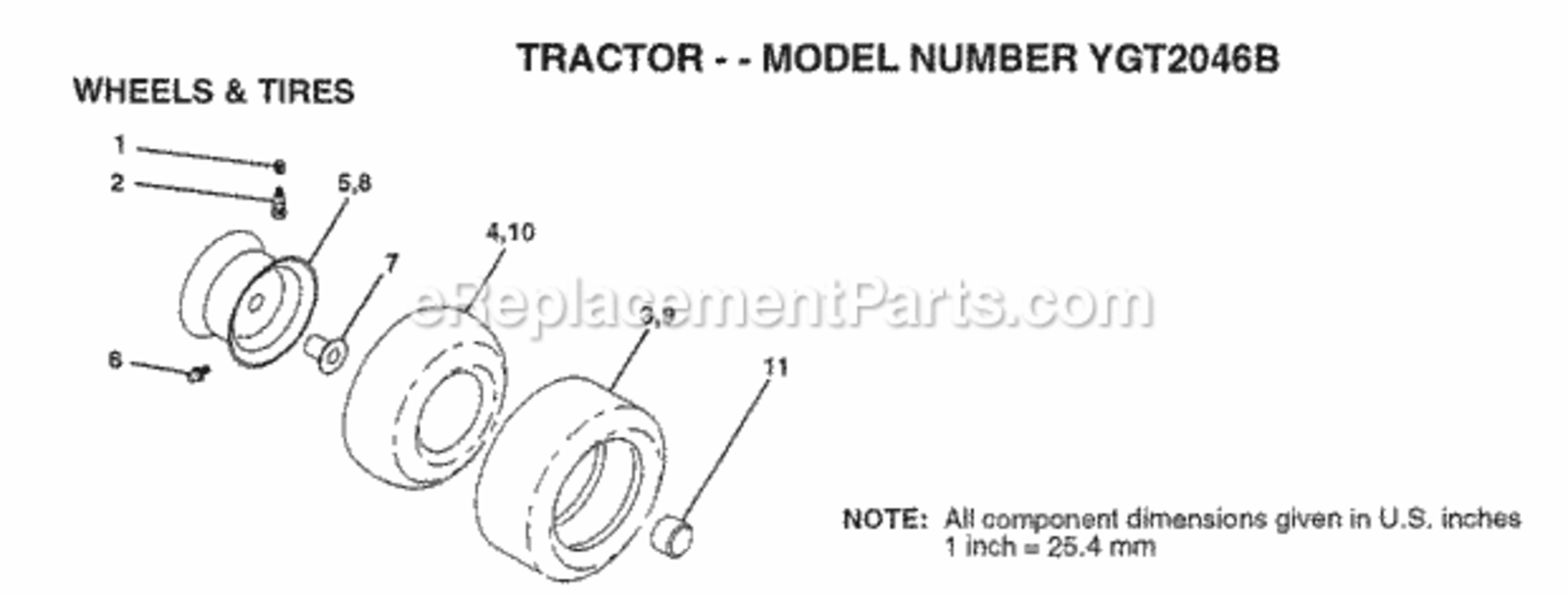 Page K Diagram and Parts List for YGT2046B 1998 Husqvarna Lawn Tractor