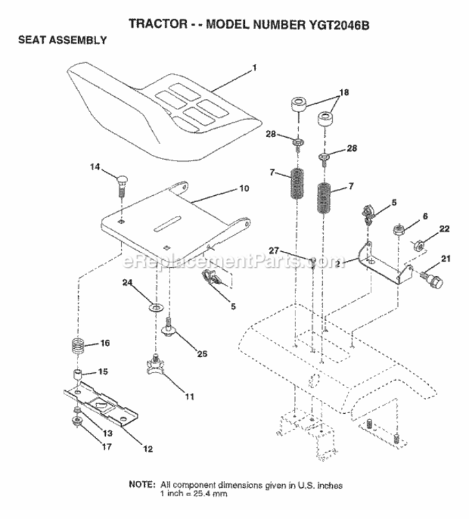 Page I Diagram and Parts List for YGT2046B 1998 Husqvarna Lawn Tractor
