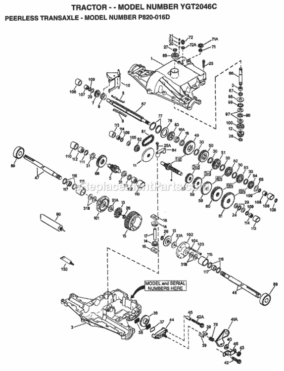 Page H Diagram and Parts List for YGT2046C 1998 Husqvarna Lawn Tractor