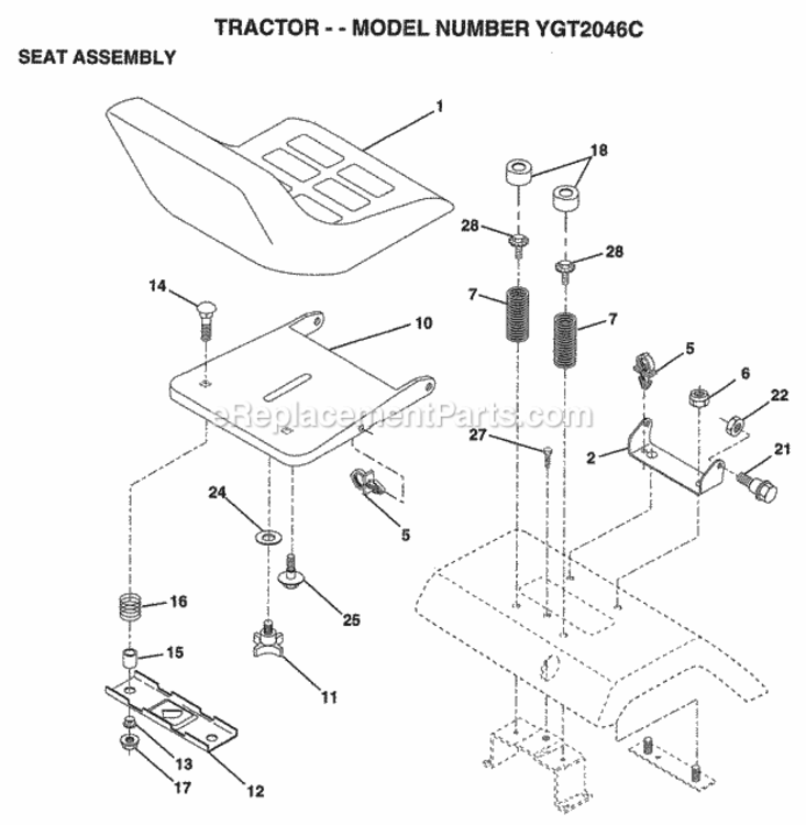 Page I Diagram and Parts List for YGT2046C 1998 Husqvarna Lawn Tractor