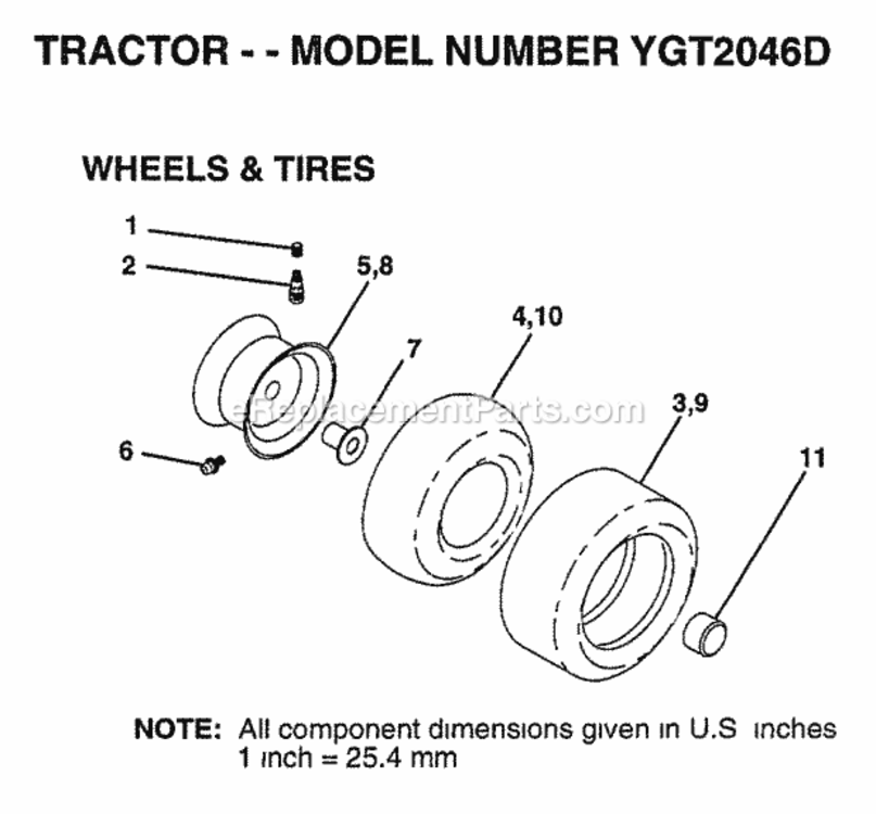 Page J Diagram and Parts List for YGT2046D 1999 Husqvarna Lawn Tractor