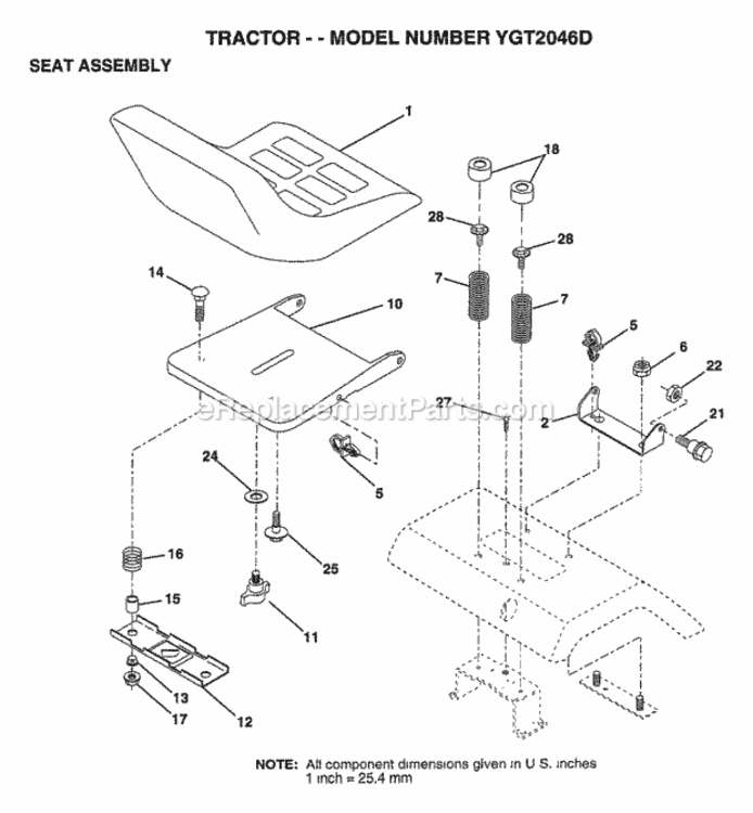 Page I Diagram and Parts List for YGT2046D 1999 Husqvarna Lawn Tractor