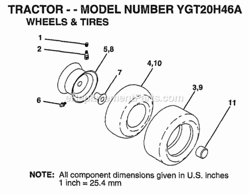 Page J Diagram and Parts List for YGT20H46A 1999 Husqvarna Lawn Tractor