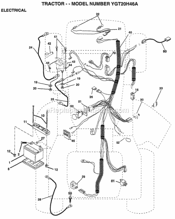 Page D Diagram and Parts List for YGT20H46A 1999 Husqvarna Lawn Tractor