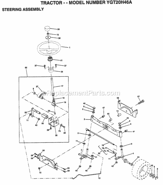 Page I Diagram and Parts List for YGT20H46A 1999 Husqvarna Lawn Tractor