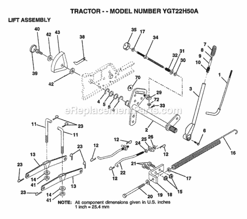 Page I Diagram and Parts List for YGT22H50A 1997 Husqvarna Lawn Tractor