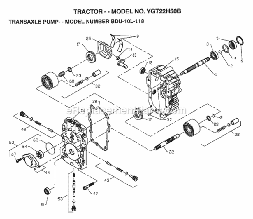 Page K Diagram and Parts List for YGT22H50B 1998 Husqvarna Lawn Tractor
