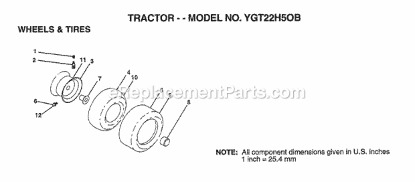 Page L Diagram and Parts List for YGT22H50B 1998 Husqvarna Lawn Tractor