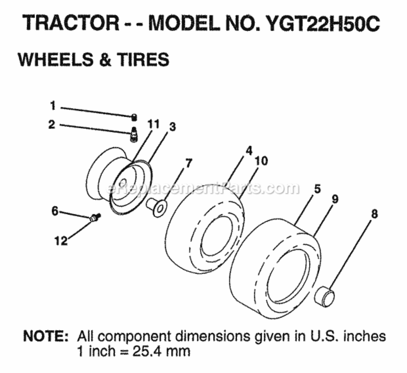 Page L Diagram and Parts List for YGT22H50C 1998 Husqvarna Lawn Tractor