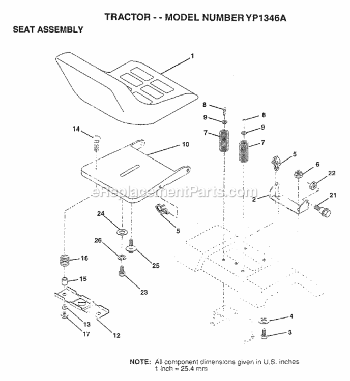 Page I Diagram and Parts List for YP1342A 1997 Husqvarna Lawn Tractor