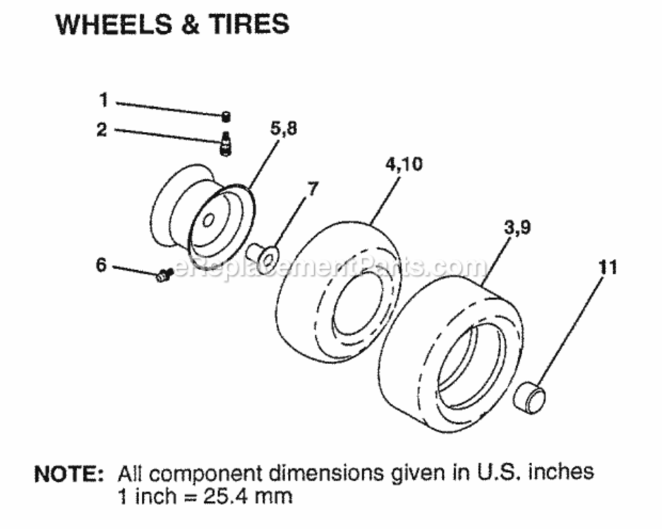 Page K Diagram and Parts List for YP1342B 1997 Husqvarna Lawn Tractor
