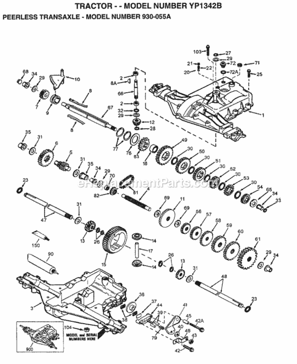 Page H Diagram and Parts List for YP1342B 1997 Husqvarna Lawn Tractor