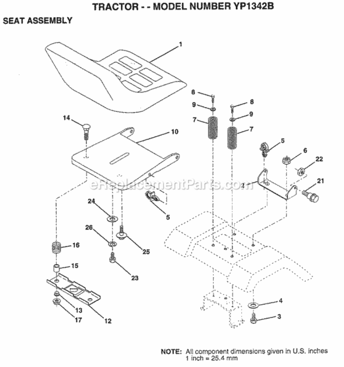 Page I Diagram and Parts List for YP1342B 1997 Husqvarna Lawn Tractor