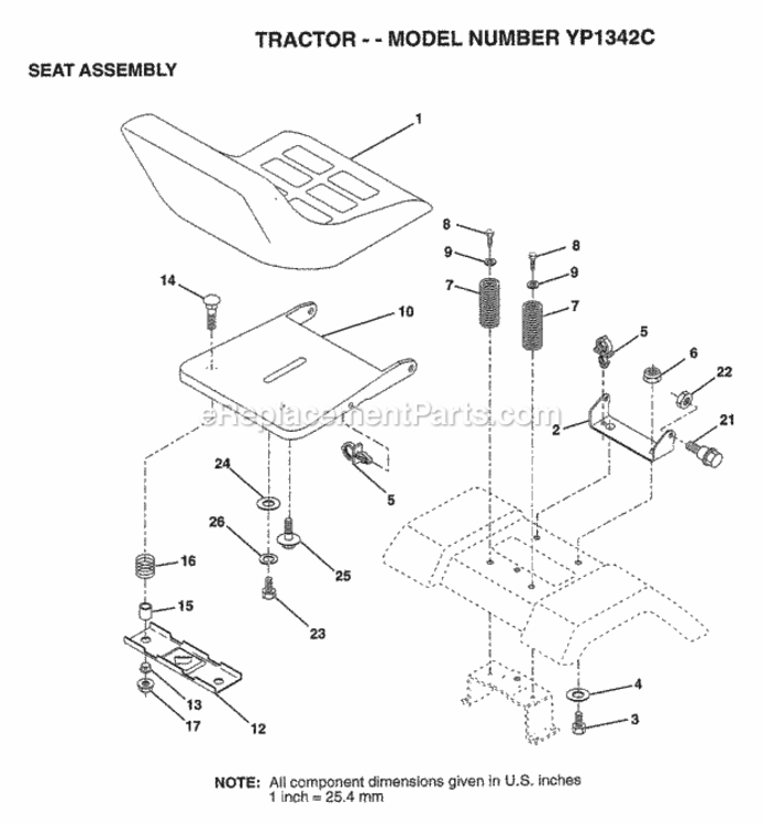 Page I Diagram and Parts List for YP1342C 1998 Husqvarna Lawn Tractor