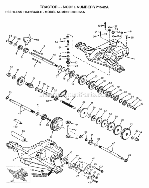 Page H Diagram and Parts List for YP1542A 1997 Husqvarna Lawn Tractor