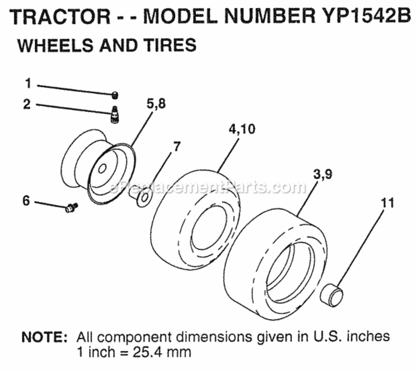 Page K Diagram and Parts List for YP1542B 1998 Husqvarna Lawn Tractor