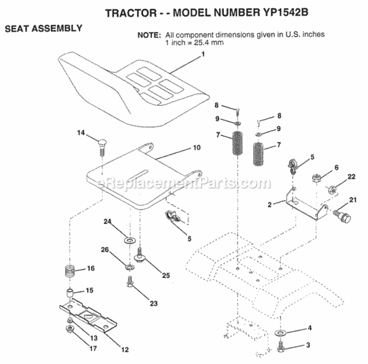 Page I Diagram and Parts List for YP1542B 1998 Husqvarna Lawn Tractor