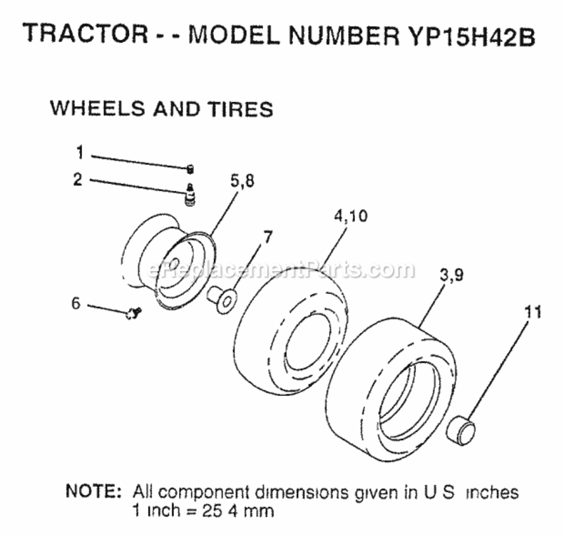 Page K Diagram and Parts List for YP15H42B 1997 Husqvarna Lawn Tractor