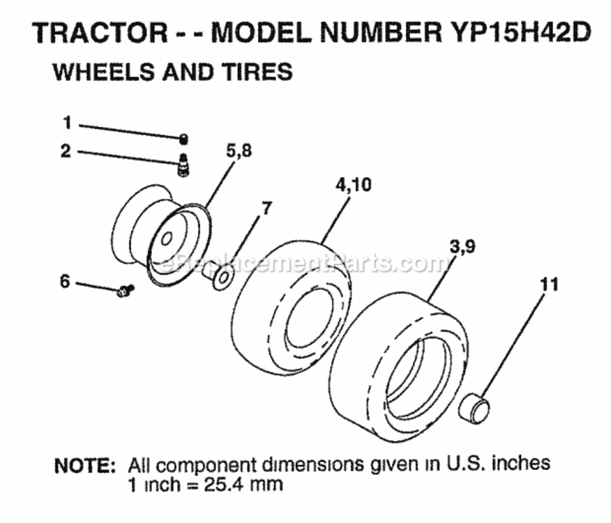 Page J Diagram and Parts List for YP15H42D 1999 Husqvarna Lawn Tractor