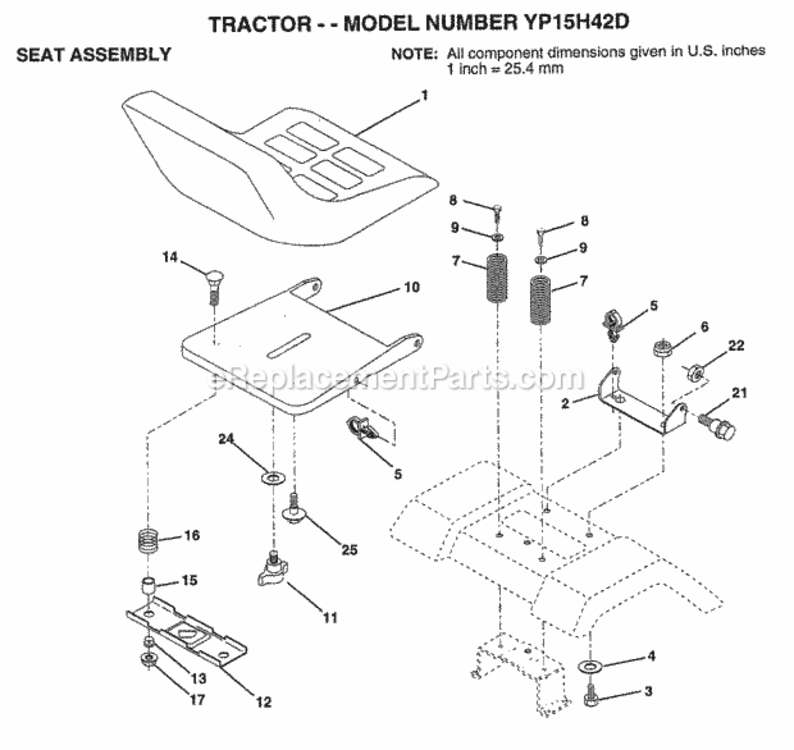 Page H Diagram and Parts List for YP15H42D 1999 Husqvarna Lawn Tractor