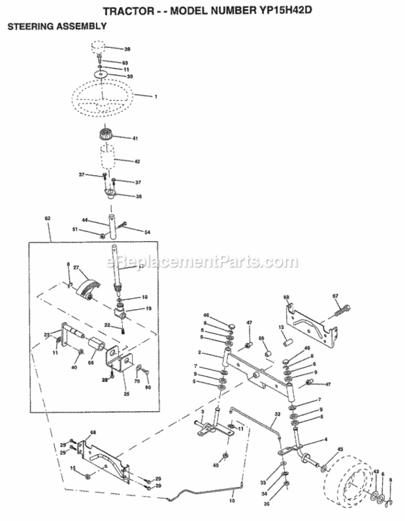 Page I Diagram and Parts List for YP15H42D 1999 Husqvarna Lawn Tractor