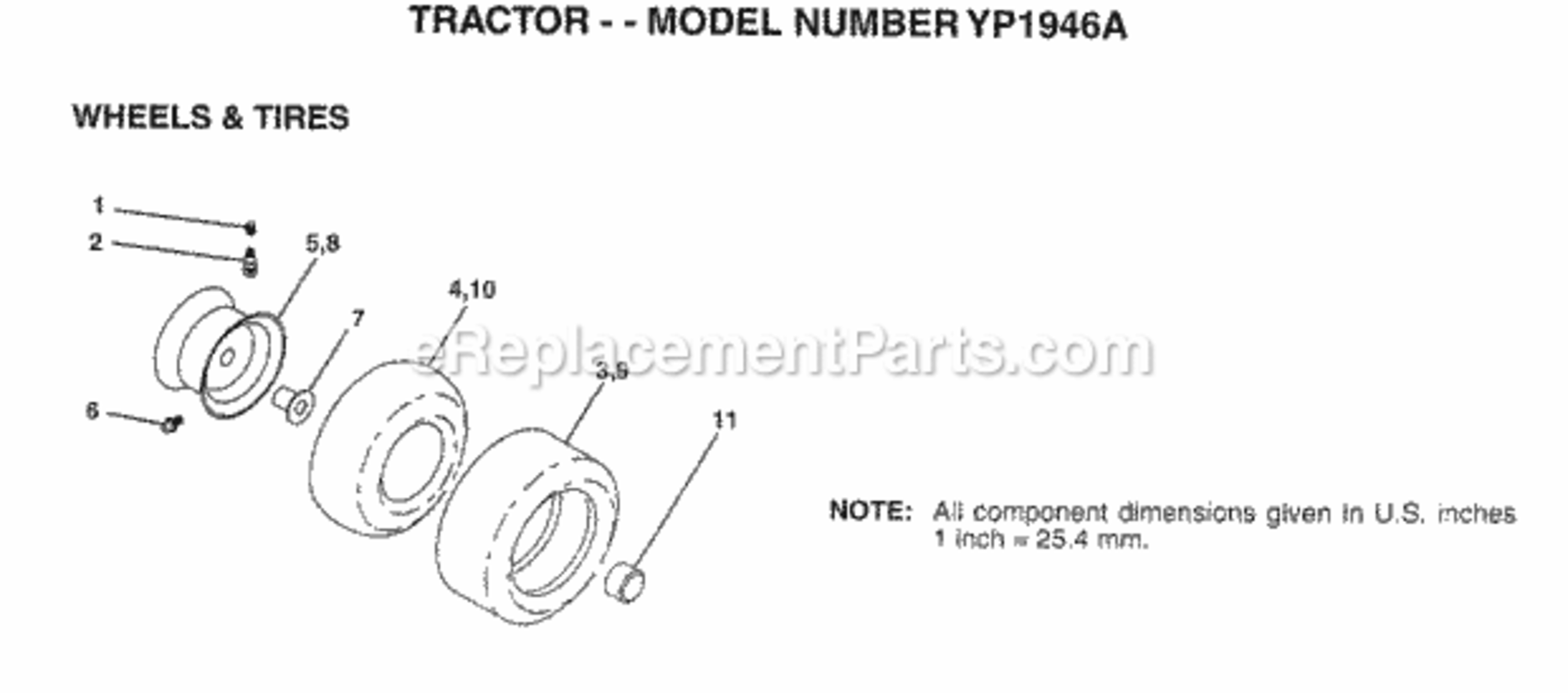 Page K Diagram and Parts List for YP1946A 1997 Husqvarna Lawn Tractor