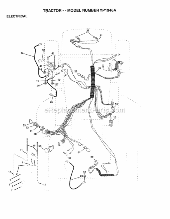 Page D Diagram and Parts List for YP1946A 1997 Husqvarna Lawn Tractor