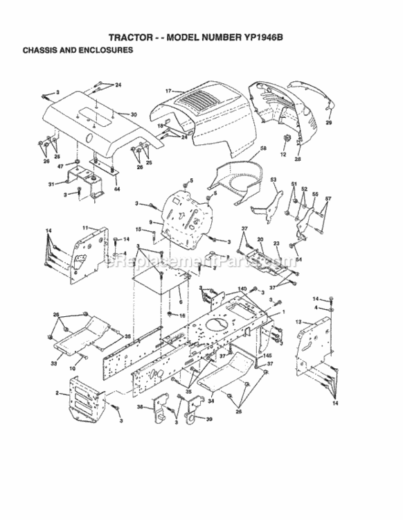 Page A Diagram and Parts List for YP1946B 1998 Husqvarna Lawn Tractor