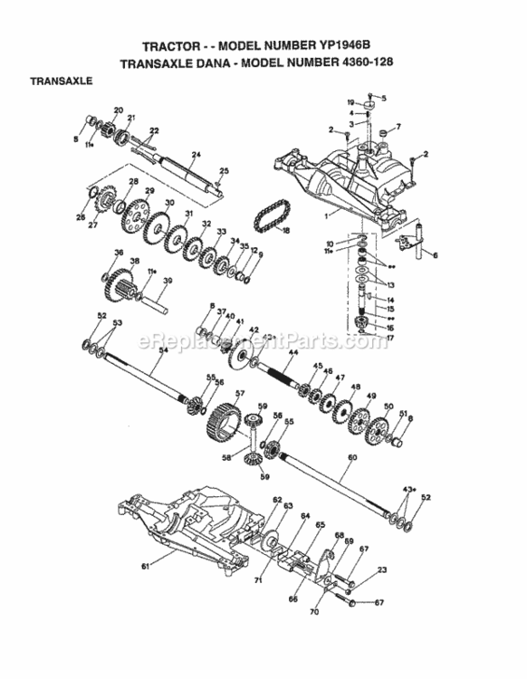 Page J Diagram and Parts List for YP1946B 1998 Husqvarna Lawn Tractor