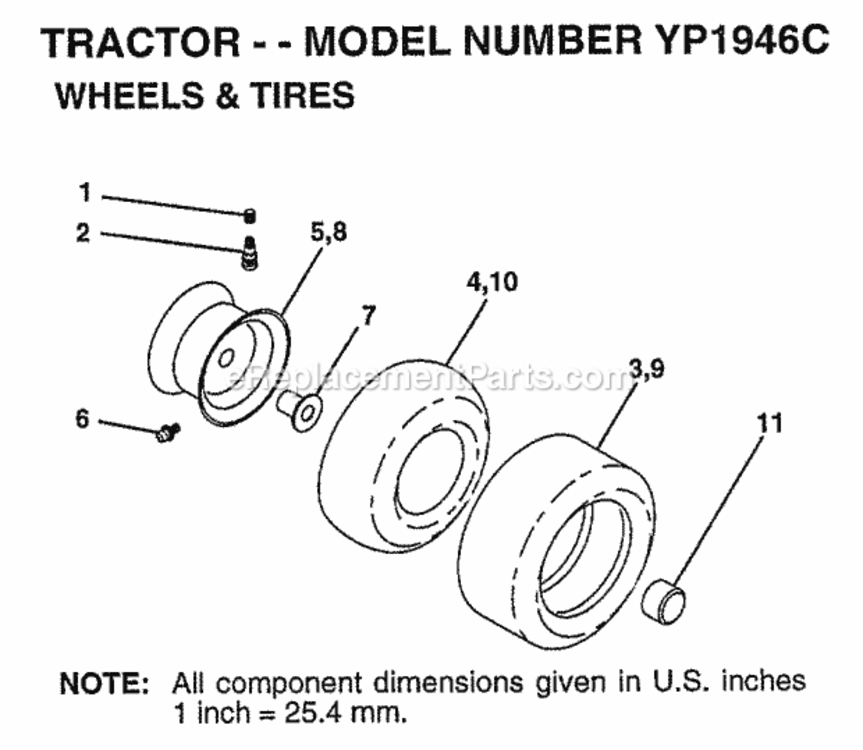 Page J Diagram and Parts List for YP1946C 1999 Husqvarna Lawn Tractor