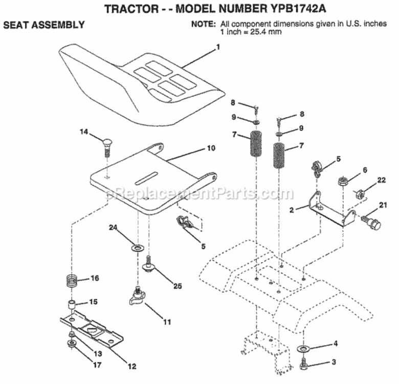 Page H Diagram and Parts List for YPB1742A 1999 Husqvarna Lawn Tractor