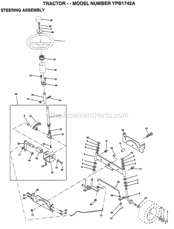 Page I Diagram and Parts List for YPB1742A 1999 Husqvarna Lawn Tractor