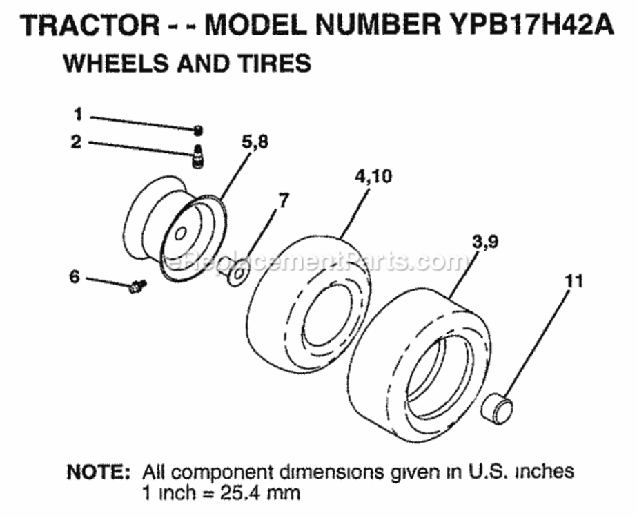 Page J Diagram and Parts List for YPB17H42A 1999 Husqvarna Lawn Tractor