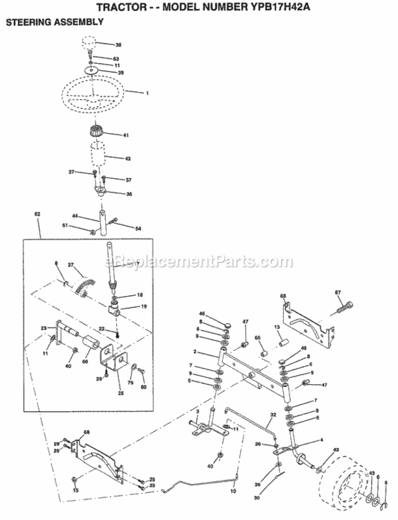 Page I Diagram and Parts List for YPB17H42A 1999 Husqvarna Lawn Tractor
