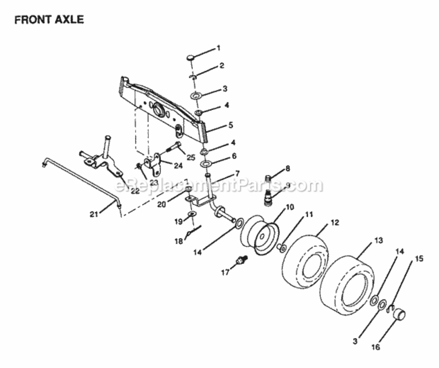 Page F Diagram and Parts List for YPLR110BR 1999 And Before Husqvarna Lawn Tractor