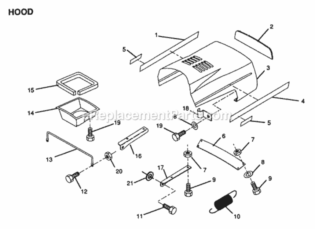 Page H Diagram and Parts List for YPLR110BR 1999 And Before Husqvarna Lawn Tractor