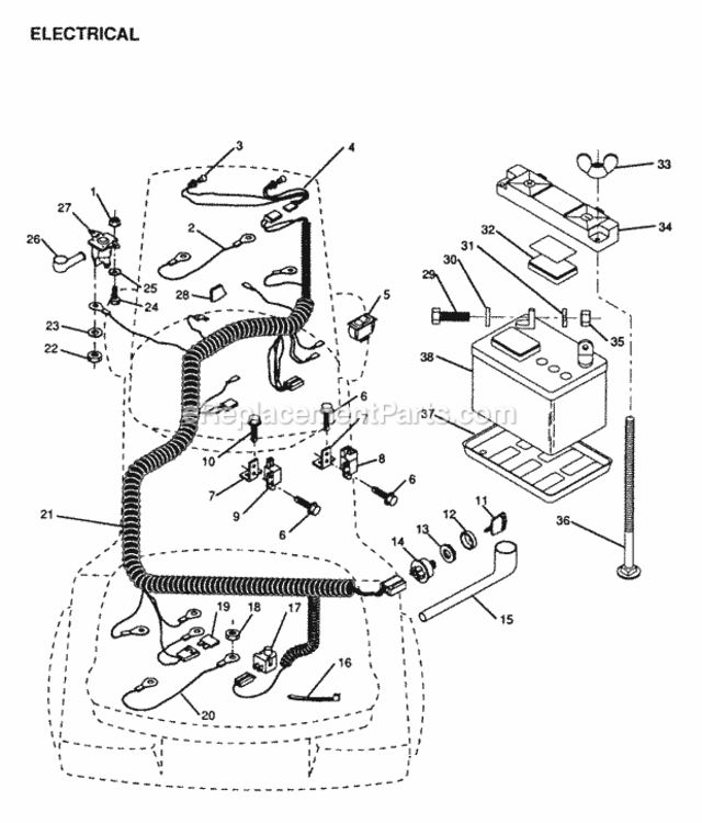 Page C Diagram and Parts List for YPLR120BR 1999 And Before Husqvarna Lawn Tractor