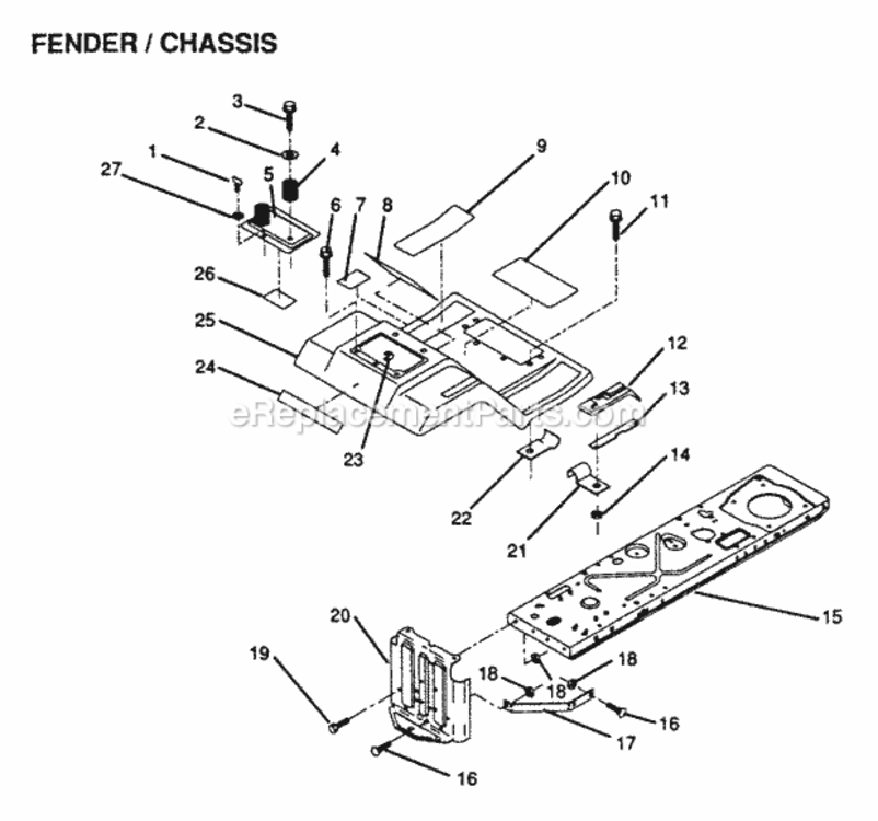 Page E Diagram and Parts List for YPLR120BR 1999 And Before Husqvarna Lawn Tractor