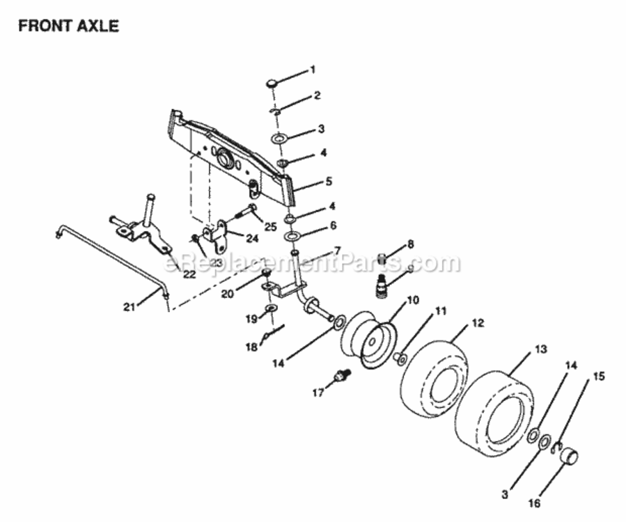 Page F Diagram and Parts List for YPLR120BR 1999 And Before Husqvarna Lawn Tractor