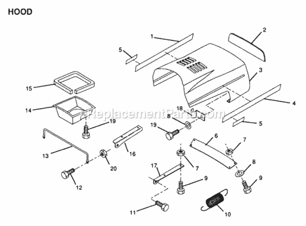 Page H Diagram and Parts List for YPLR120BR 1999 And Before Husqvarna Lawn Tractor