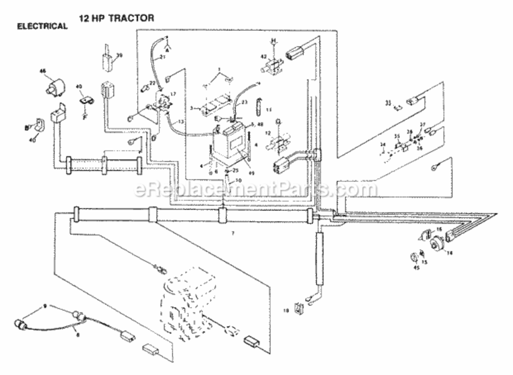 Page C Diagram and Parts List for YPLT120DR 1999 And Before Husqvarna Lawn Tractor