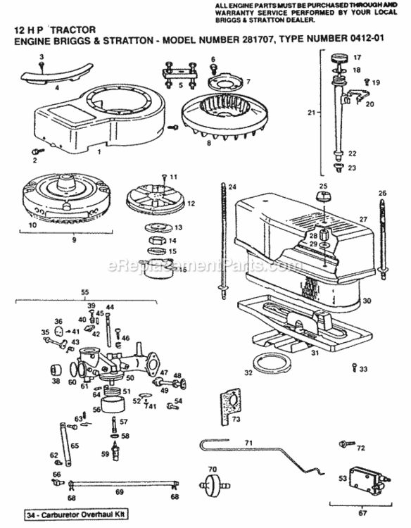 Page F Diagram and Parts List for YPLT120DR 1999 And Before Husqvarna Lawn Tractor