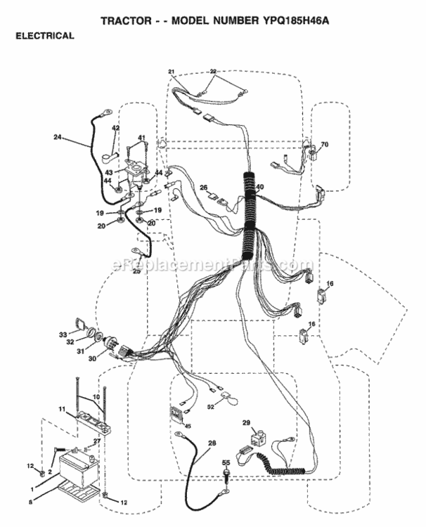 Page D Diagram and Parts List for YPQ185H46A 1999 Husqvarna Lawn Tractor
