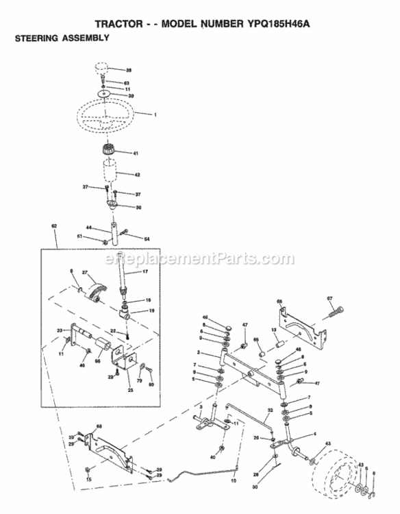 Page I Diagram and Parts List for YPQ185H46A 1999 Husqvarna Lawn Tractor