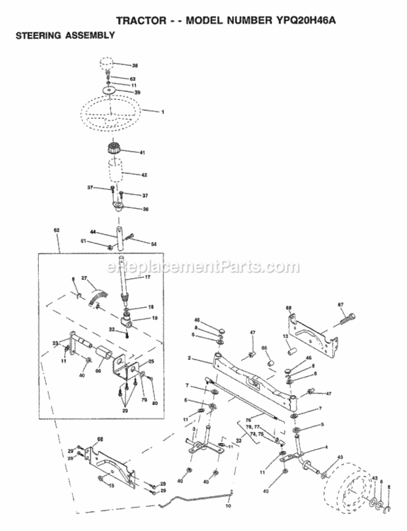 Page I Diagram and Parts List for YPQ20H46A 1999 Husqvarna Lawn Tractor