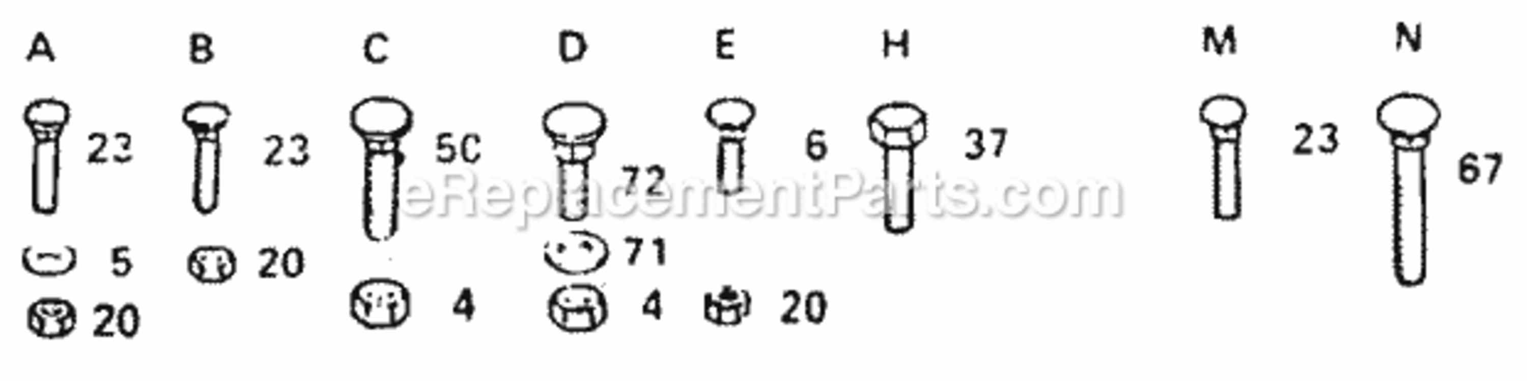 Page H Diagram and Parts List for YT140DR 1999 And Before Husqvarna Lawn Tractor